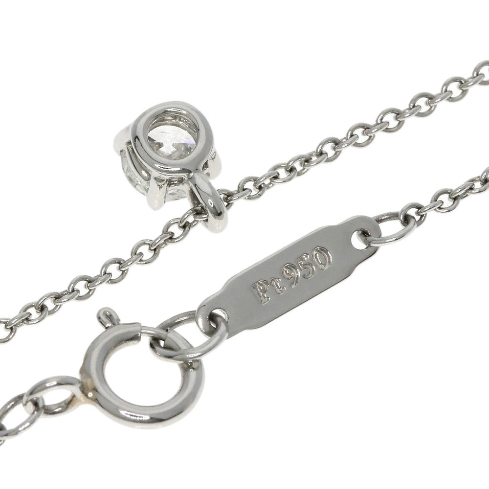 Tiffany Co Solitaire Diamond Necklace Platinum Single Stone Sterling Silver